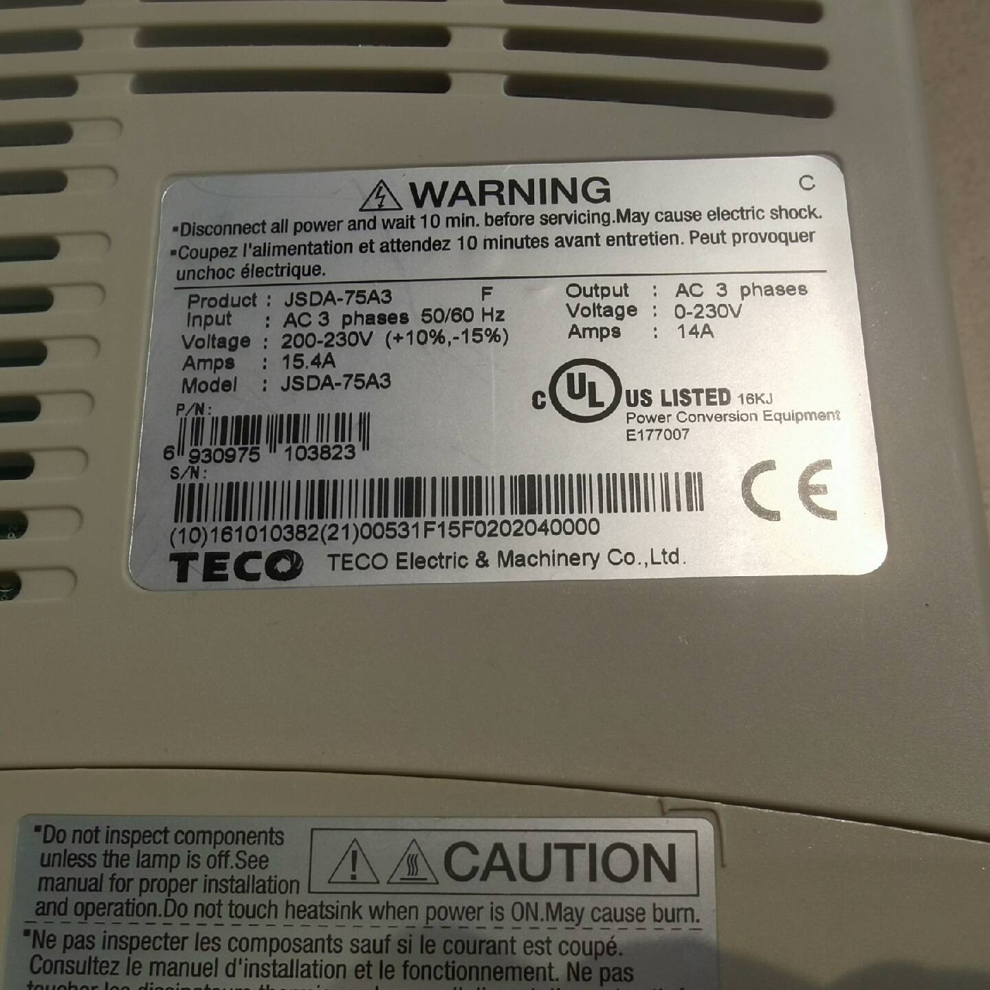 东元伺服驱动器JSDA-75A3议价 维修！！！