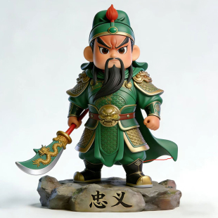 三国人物之关羽手办桌面摆件国风忠义潮玩模型创意生日礼物关云长