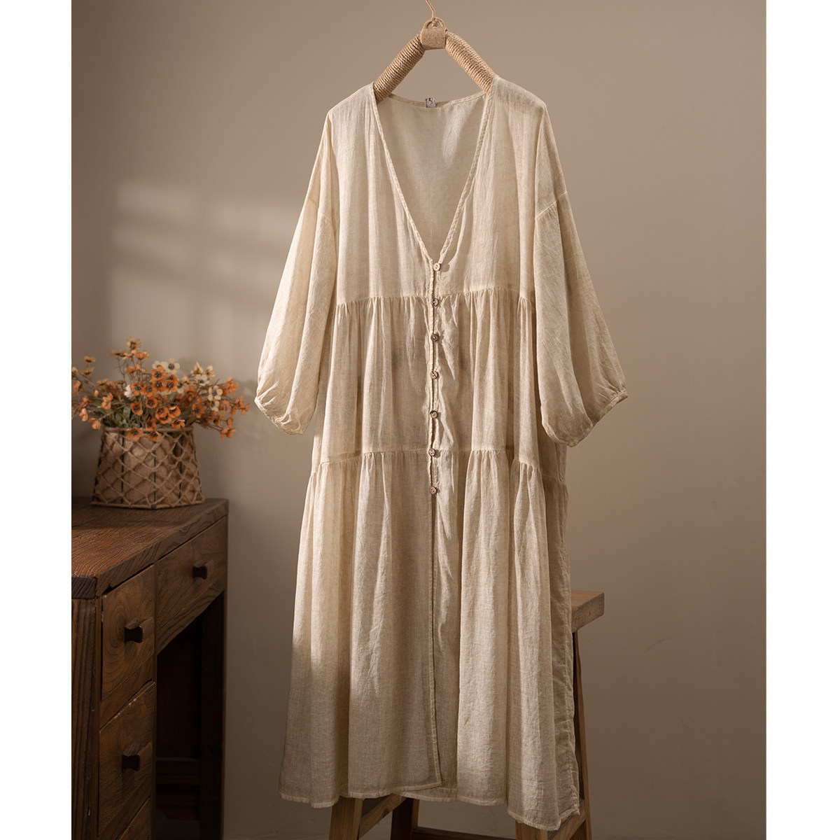 芳尘宽松慵懒风长开衫炒色防晒衣女2026新款夏中袖空调衫罩衫外搭