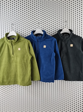 特价诺诗兰童装秋款中性摇粒绒半拉链卫衣CO130313