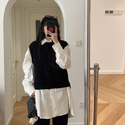 春装新款 日系圆领纯色背心无袖马甲外套 0.27KG