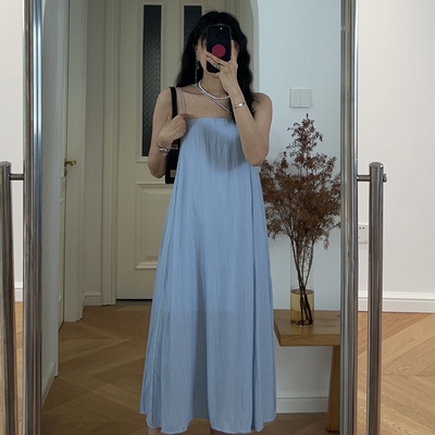 夏装新款 度假风吊带连衣裙膝长裙 0.27KG