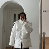 冬装 1.23KG 加厚 新款 港风宽松立领带帽羽绒服外套