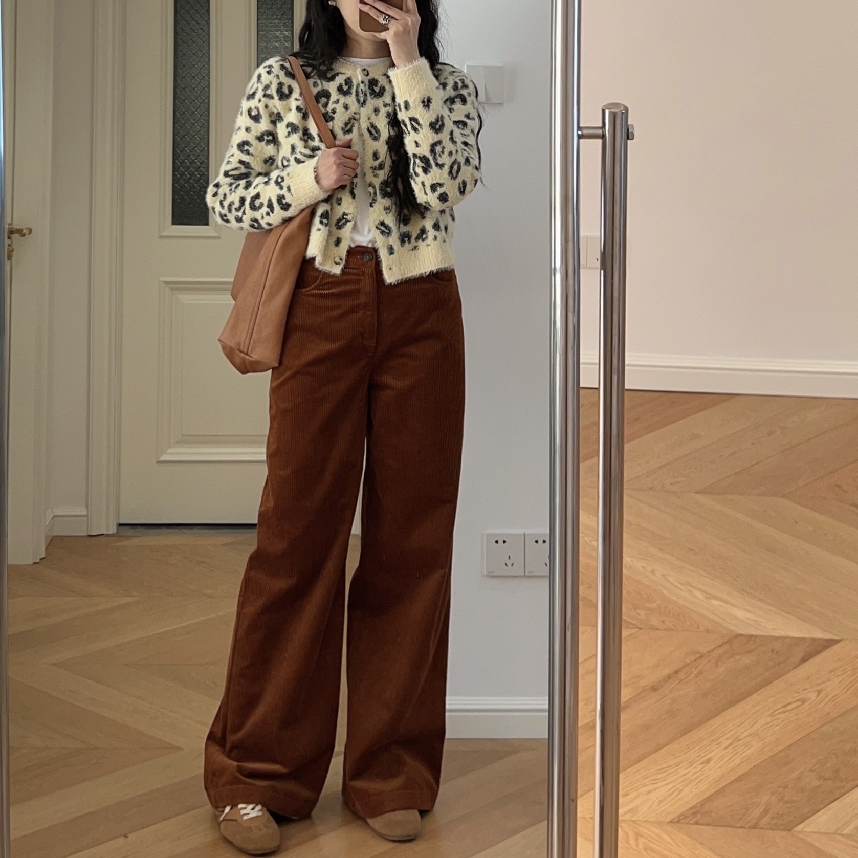 秋冬新款 日系宽松中高腰灯芯绒阔腿裤长裤 0.4KG