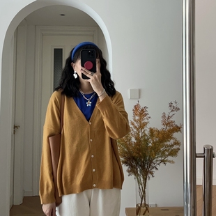 外套 2024春装 简约V领针织开衫 法式 0.28KG 新款