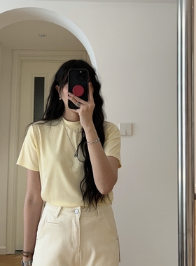 春装新款 日韩风纯色短袖T恤