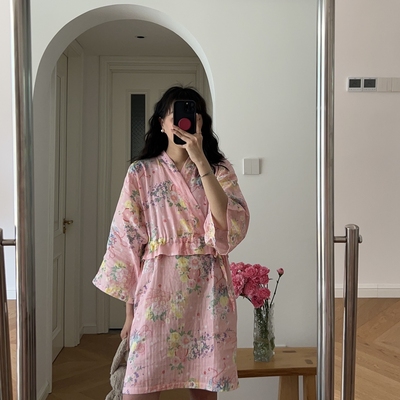 夏季新款日系印花睡裙家居服