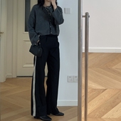 长裤 秋装 优雅中高腰微喇西裤 法式 新款