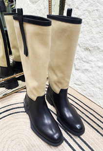 2025新款 复古风长靴女真皮方头内增高高筒靴不过膝骑士靴