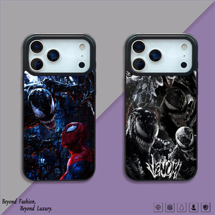 欧美venom适用iphone15手机壳16pro漫威13苹果17 pro max磁吸无线充电话保护套全防摔14pm个性潮男毒液蜘蛛侠