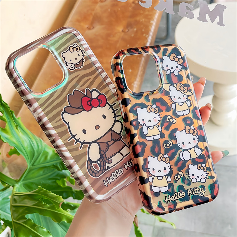 ins韩国三丽卡通kitty适用iphone15手机壳16苹果17 Pro max电话保护套14全包防摔大孔凯蒂猫16pm二合一软边框