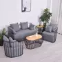 Phong cách Bắc Âu rèn sofa sắt khách sạn đơn giản ghế sofa căn hộ nhỏ phòng khách đồ nội thất vải sofa bàn cà phê kết hợp - Nội thất văn phòng ghế văn phòng giá rẻ