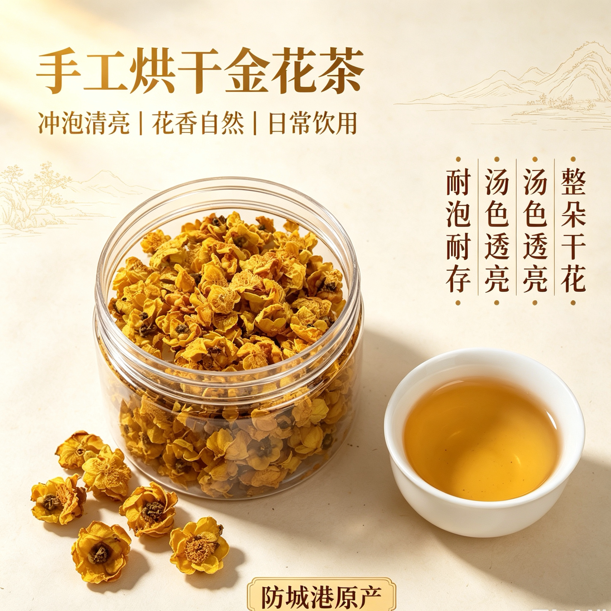 深山原生金花茶干花 农家手工低代用/花草茶