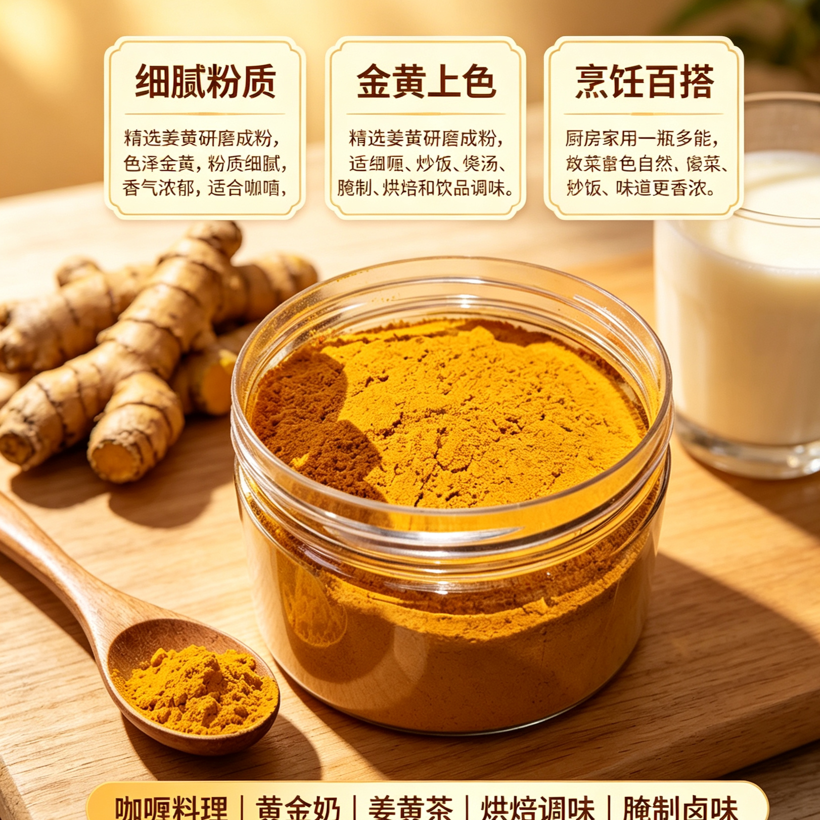 纯天然现磨姜黄精选广西食用冲饮