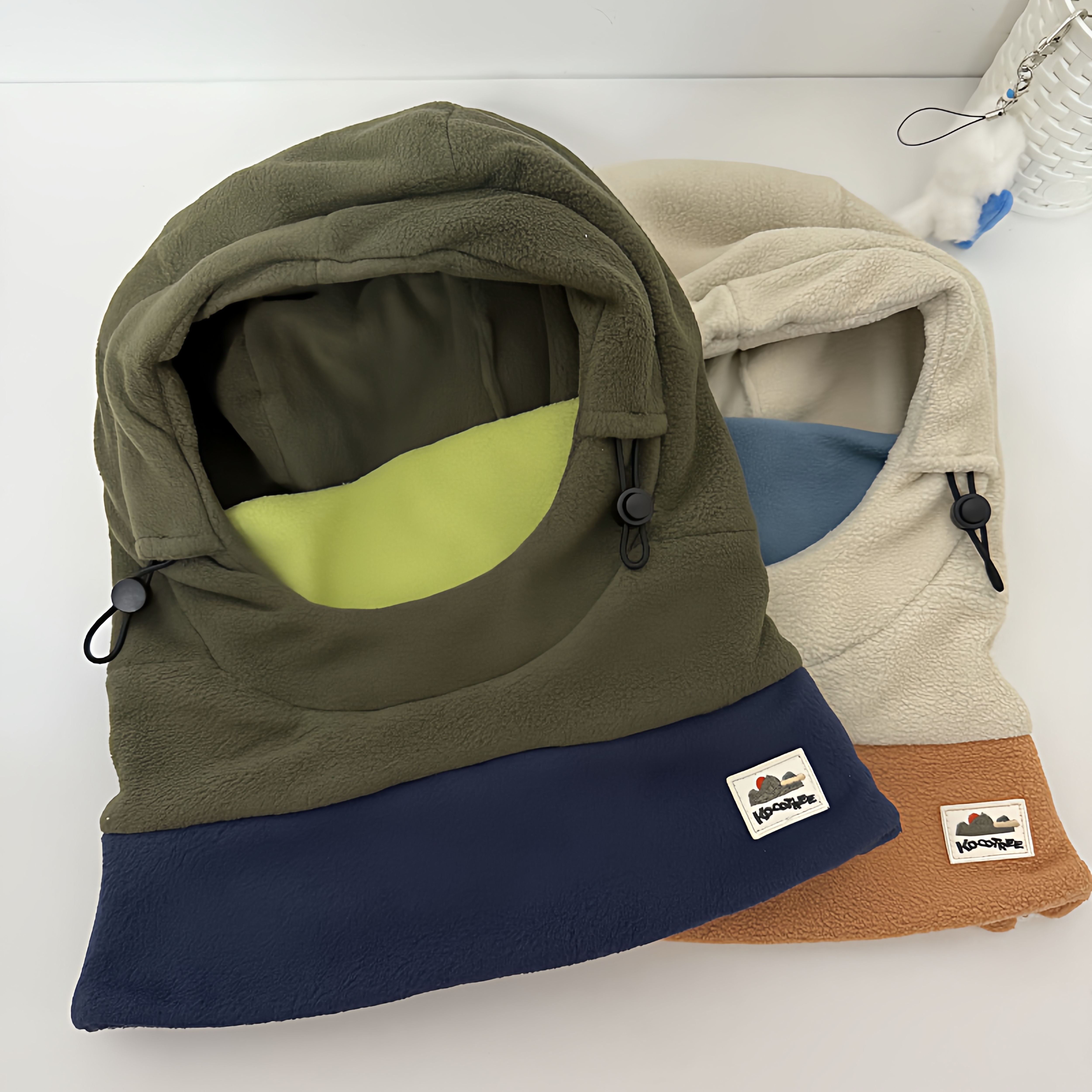 KK树儿童帽子围脖口罩一体秋冬款男童女童宝宝防风保暖护耳帽围巾