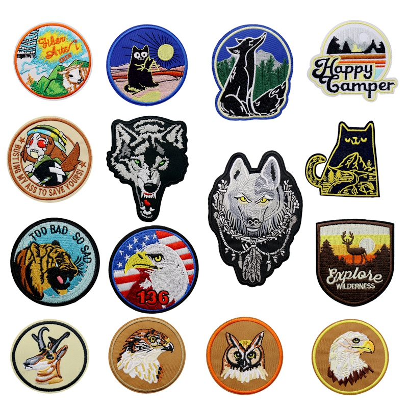 时尚动物刺绣徽章布贴