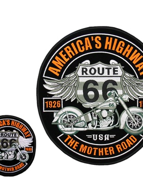 时尚大号布贴刺绣贴机车背贴DIY个性装饰贴布丁衣服贴补丁贴ROUTE