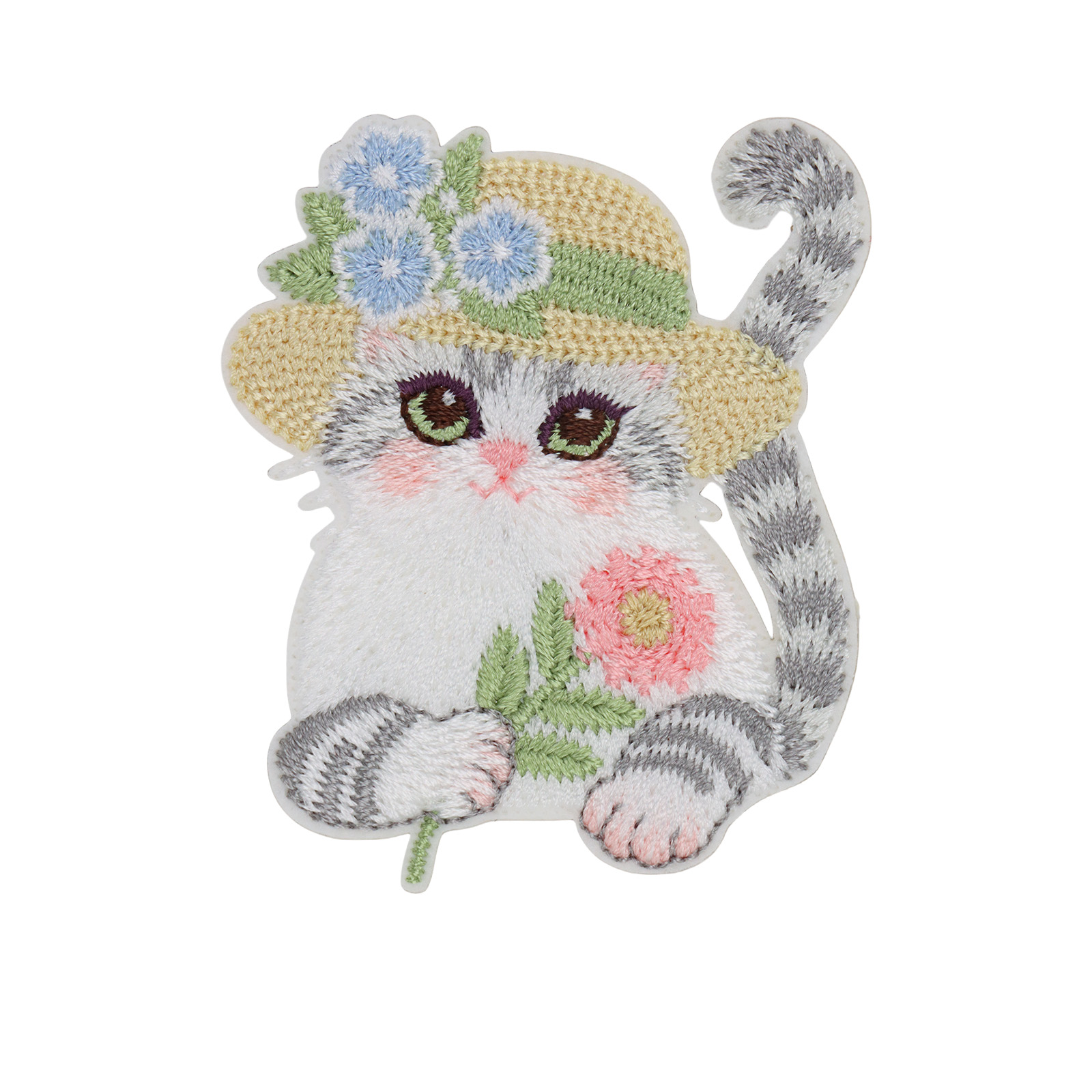 可爱卡通小猫刺绣布贴羽绒服破洞补丁贴书包装饰贴花衣服装自粘贴