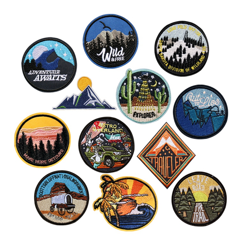 精品徽章高端圆形手工百搭布贴