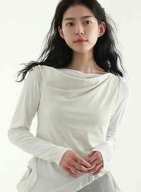 mild draped sleeveless top