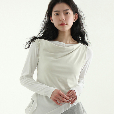 mild draped sleeveless top
