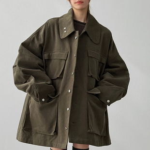 peach cotton utility safari jacket (unisex)