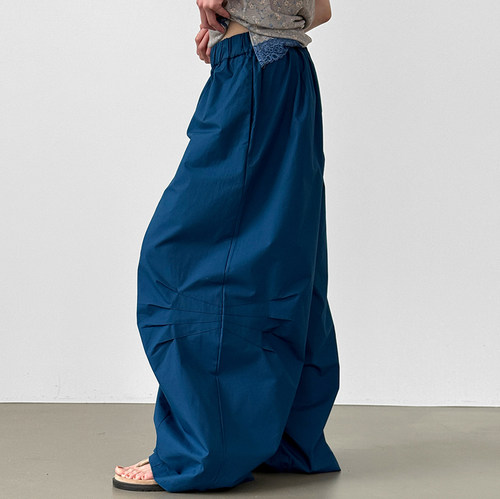 paper cotton balloon tuck banding pants (unisex)