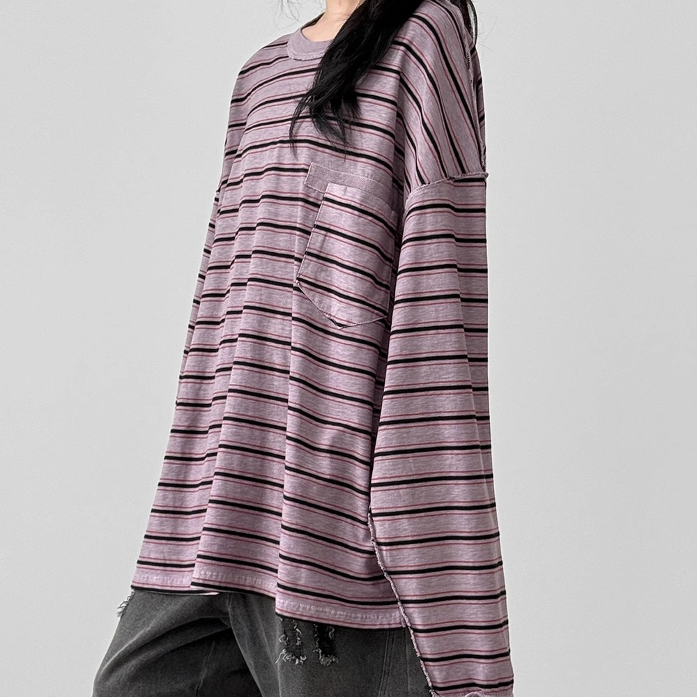 stripe pigmented cotton tee (unisex)