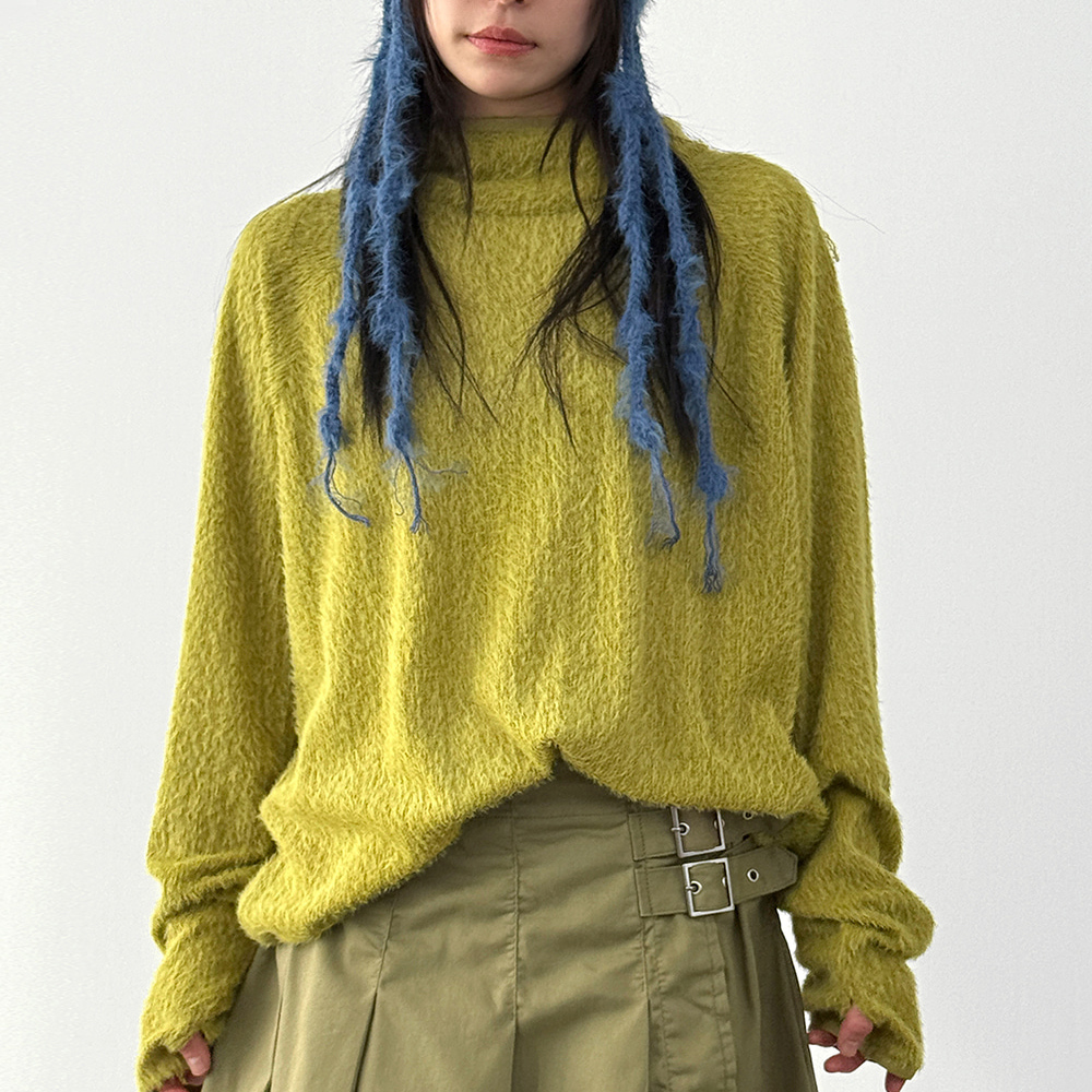 hand warmer fluffy high neck hoody (unisex)