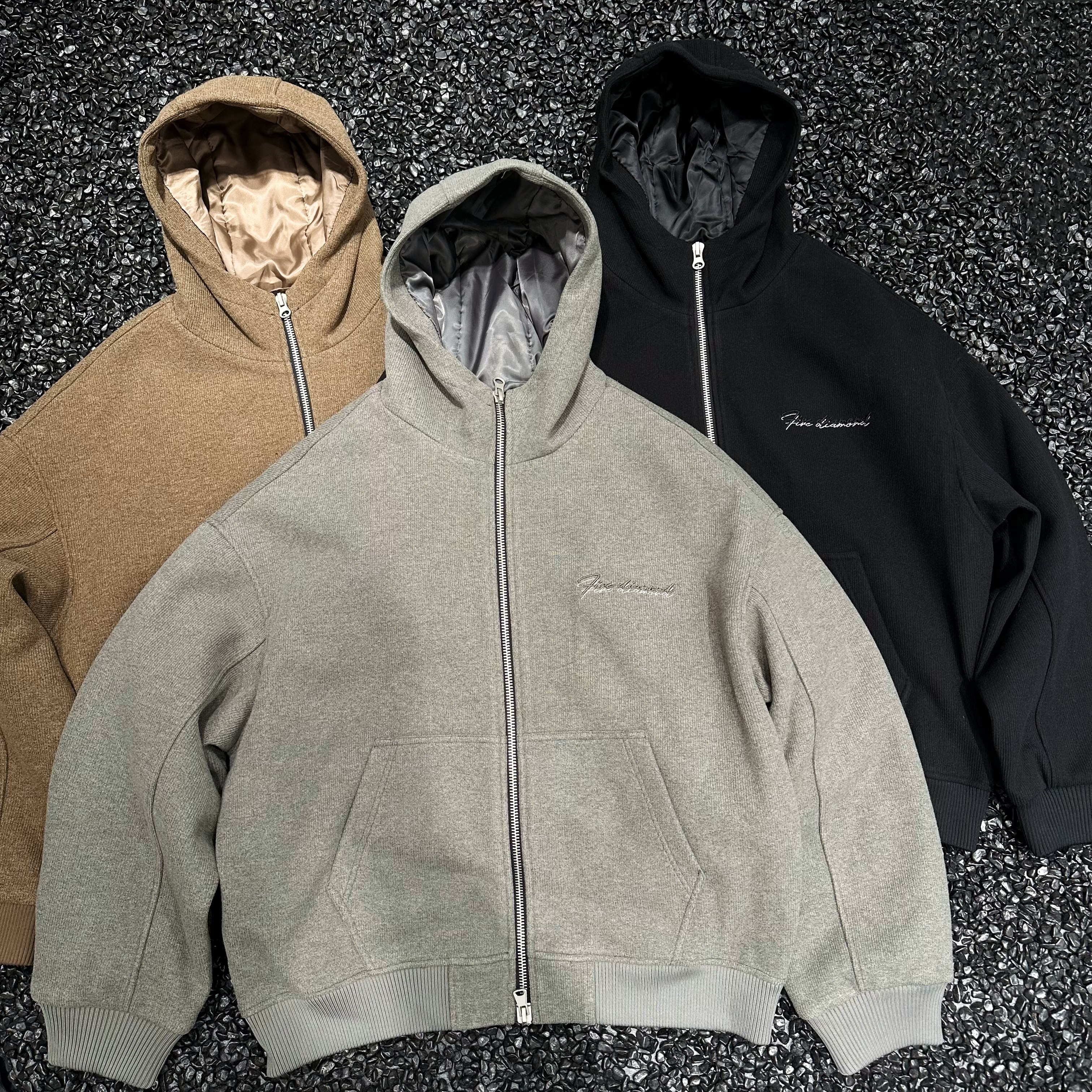 【轻奢简约】冬季新款男士90白鹅绒纯色设计感宽松连帽羽绒卫衣