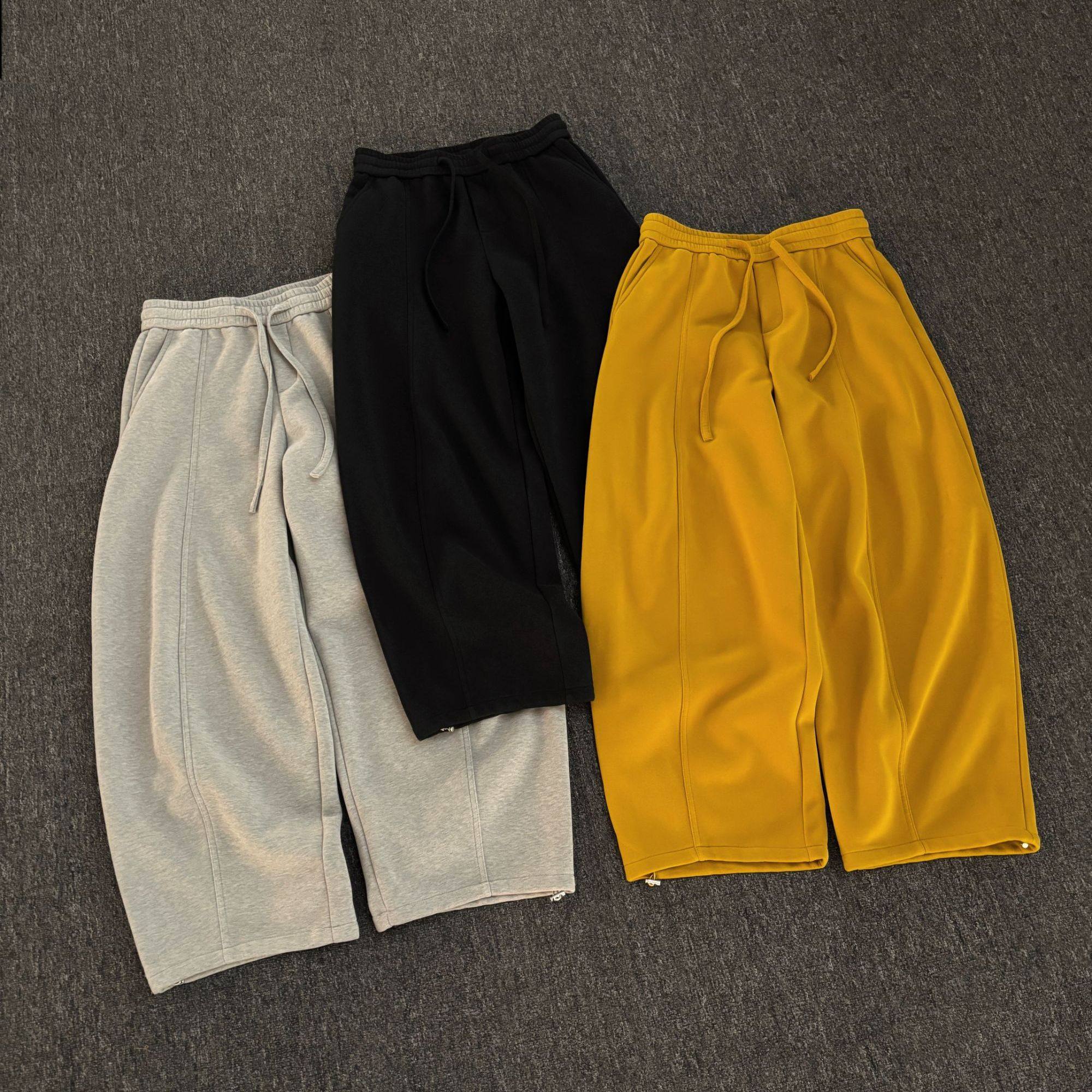 【设计师款南瓜裤加绒针织阔腿】冬季新款男可调节裤脚休闲长裤,男装,休闲裤,淘宝优惠券,粉丝福利购,淘宝优惠卷