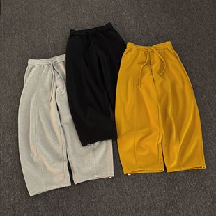 【设计师款南瓜裤加绒针织阔腿】冬季新款男可调节裤脚休闲长裤