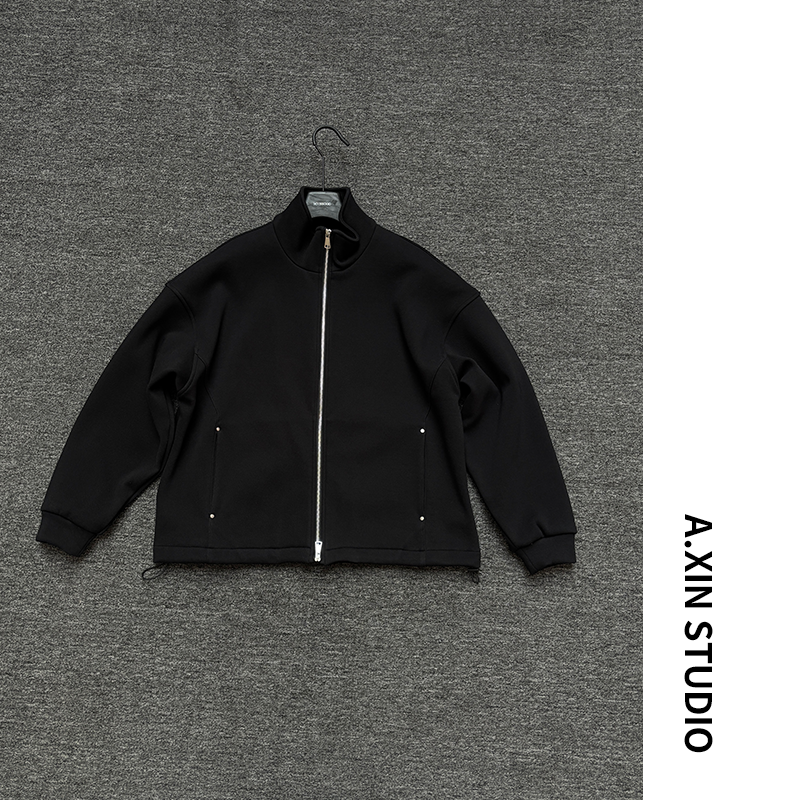 【轻奢系列】秋冬男士加绒宽松阔版简约针织夹克外套裤子套装