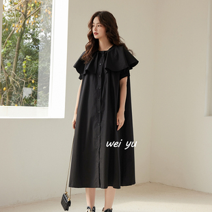 裙子 胖妹妹藏肉显瘦连衣裙胖mm宽松遮肚子减龄短袖 薇语大码 女装