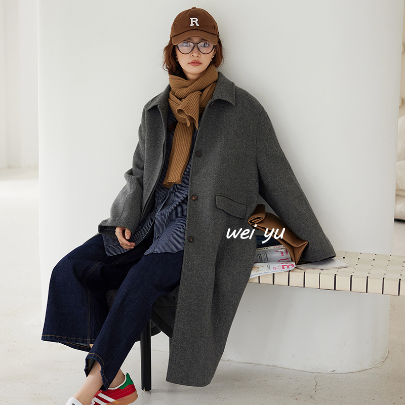 薇语大码女装经典秋冬质感高级毛呢外套女2025新款韩系呢子大衣