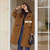 风风衣外套高级感过膝长款 薇语大码 休闲工装 2025秋冬新款 大衣 女装