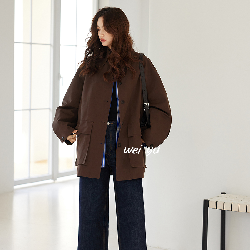 薇语大码女装休闲夹克女2025秋新款高级感宽松版型上衣工装外套女