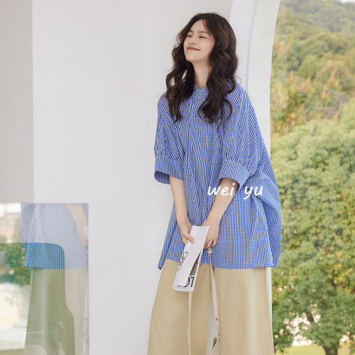 高级感格子衬衫女上衣