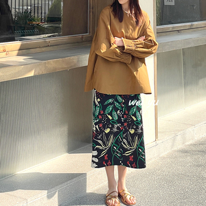 薇语大码女装碎花印花半身裙2024春夏新款中长款包臀裙小个子裙子