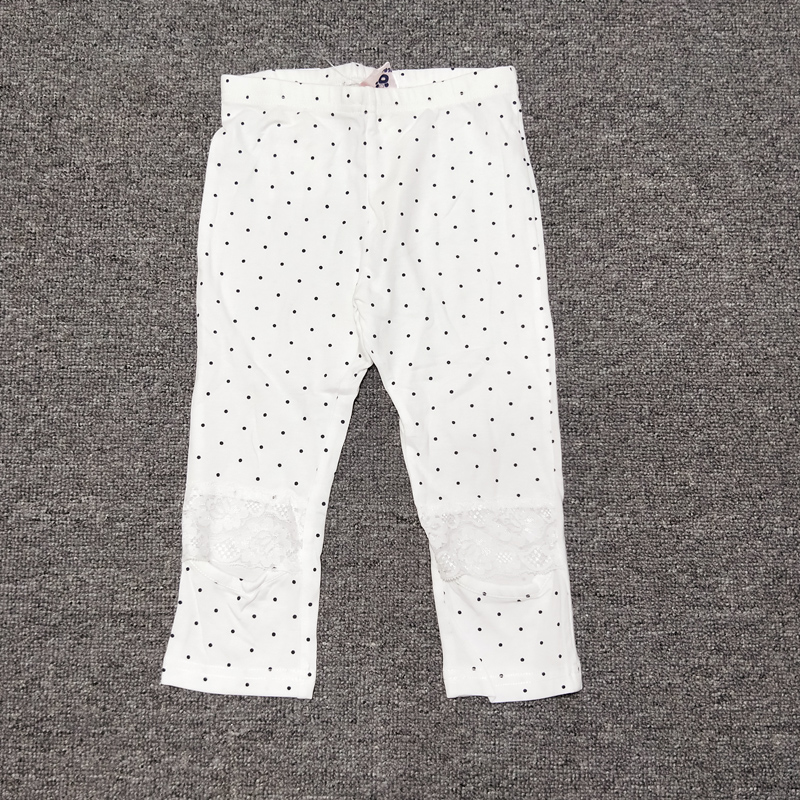 小野豹童装捡漏女童七分儿童打底裤波点弹力紧身裤yGk25017