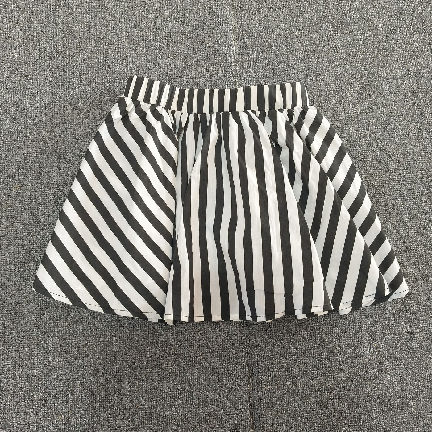 女童短裙因否夏季条纹纯棉 女孩半身裙 140码处理