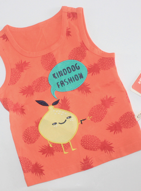 乖乖狗儿童男童夏季纯棉上衣80 90处理 男宝宝垮拦背心卡通721164