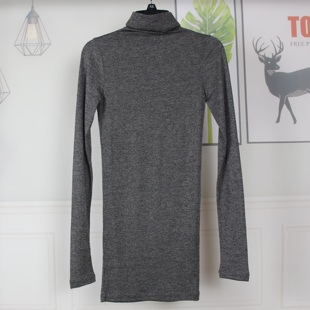 欧美超细羊毛羊绒高领修身秋冬打底衫薄款深麻灰色XS