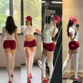 三分中腰高弹显臀弹力针织健身运动短裤 健身botee短裤 巨显臀