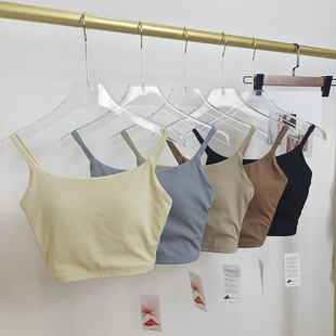 LYCRA一体式固定杯运动内衣健身速干外穿防震高强度美背瑜伽背心