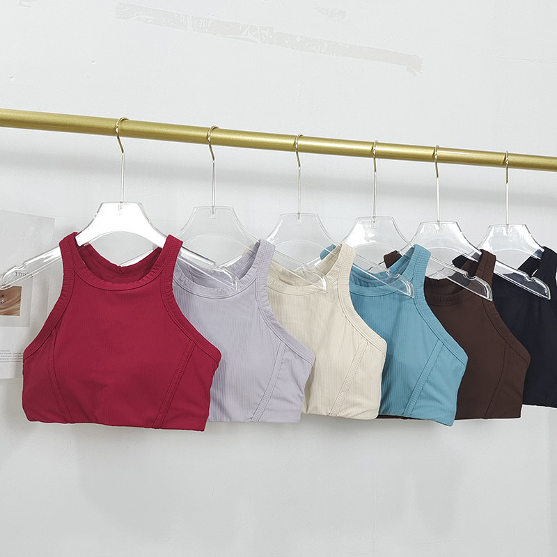 螺纹带胸垫工字运动背心新款女高强度防震透气跑步健身上衣bra,运动服/休闲服装,运动背心,淘宝优惠券,粉丝福利购,淘宝优惠卷