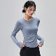 秋冬季 T恤女高弹紧身训练健身上衣女速干晨跑步瑜伽服 运动长袖