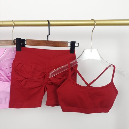 【必入套装系列】DF翘臀健身短裤女瑜伽美背含胸垫运动文胸