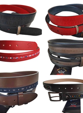 多款 真皮男士针扣 腰链  腰带  黑色蓝色PAUL & SHARK皮带双面