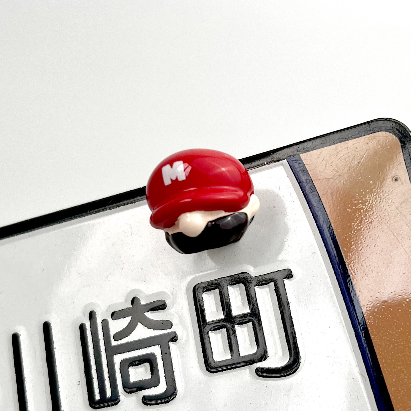 超级马里奥复古适用机车摩托车牌照框固定通用个性螺丝装饰帽